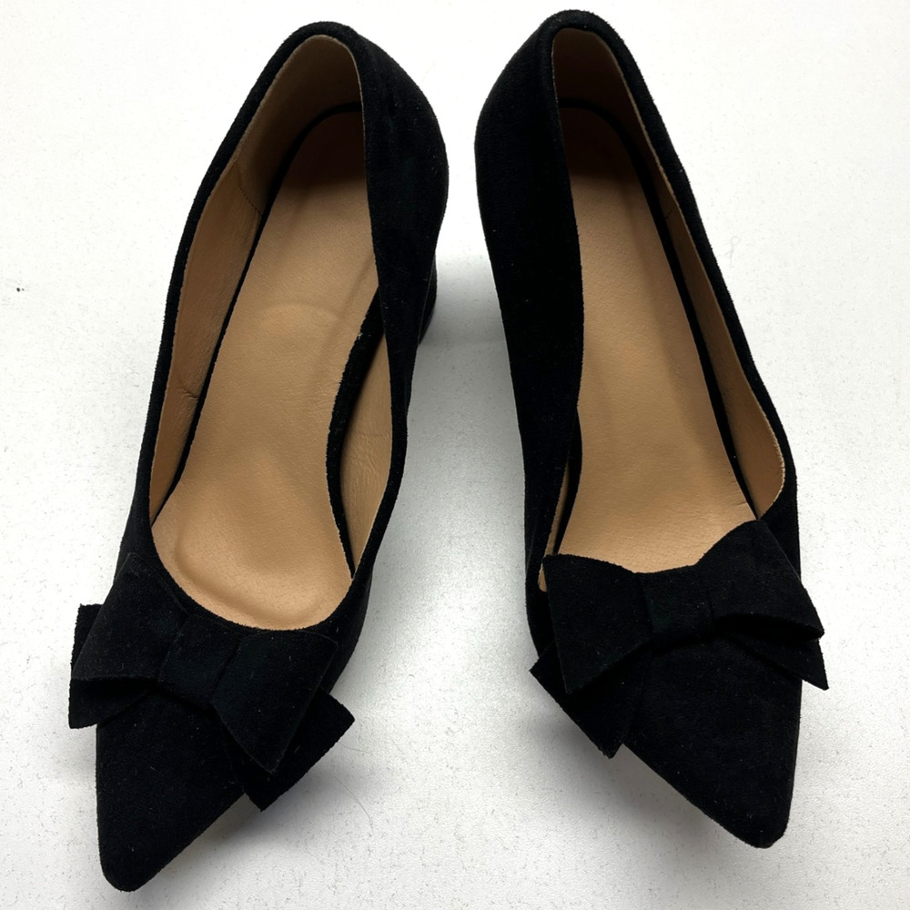 Women's Bow Accent Block Heel Pumps black Size 8